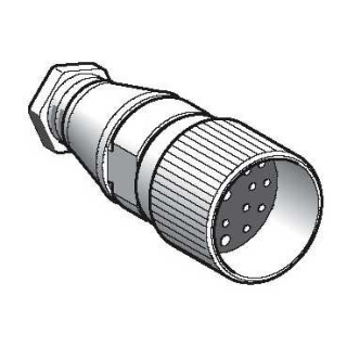 Female, M23, 19 pin, straight connector, cable gland Pg 13.5, XZCC23FDM190S