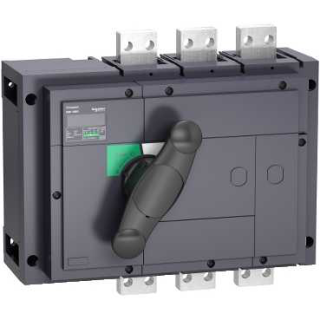 switch disconnector, Compact INS1250, 1250A, standard version with black rotary handle, 3 poles main