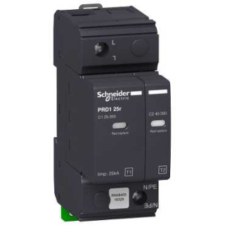 PRD1 25r modular surge arrester - 1 pole - 350V - with remote transfer main