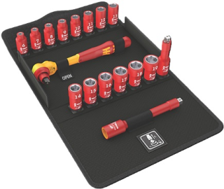 8100 SB VDE 1 Zyklop Ratchet set, insulated, switch lever, 3/8" drive, metric, 17 pieces, 05004970001 Wera main