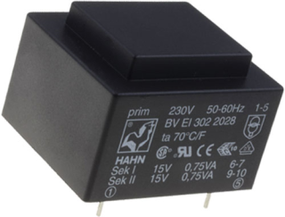 Transformators 3VA/12V, 230V, BV EI 306 3366 HANN, BVEI3063366 Hann main