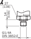 Spiediena devējs PBT-RB400SG1SSNAMA0Z 0...400bar/4...20mA 2-wire, G1/4, connector M12, 4-pin, IP67, 6038656 Sick alt_view_2