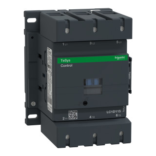 Contactor, TeSys Deca, 3P(3NO), AC-3/AC-3e, <=440V, 115A, 48V DC standard coil, screw clamp terminals
