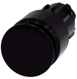 Mushroom pushbutton, 22 mm, round, plastic, black, 30 mm, 3SU1000-1AA10-0AA0, Siemens main