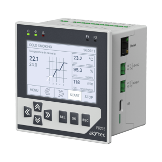 Panel-mounted 3.5” controller, 24 V DC, 8DI + 8DO (8 Relay) + 4AI + 2AO, 2x RS485 (Modbus RTU/ASCII), Ethernet (Modbus TCP) main