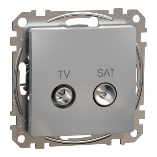 TV/SAT socket, Sedna Design & Elements, male IEC, female IEC, intermediate, 7dB, PRO, aluminium main