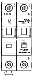 OV-Automātslēdzis, 25A, 15=800A, 1+N, Schrack Teknik, BN510625-- main