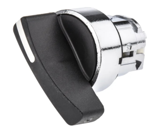 Head for selector switch, Harmony XB4, metal, black, 22mm, long handle, 2 positions, stay put main