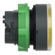 Head for illuminated push button, Harmony XB5, yellow flush, 22mm, universal LED, spring return, plain, unmarked alt_view_3