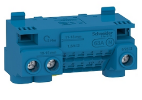 Neutral terminal block, Linergy, screw and screwless terminals, 14 holes, 3x25 mmÂ² + 11x4 mmÂ², with jumper main