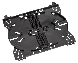 FO Splice cassette, w/o cover, w. comb, stackable, black, HSELSZSK12 Schrack Technik