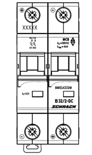 Automātslēdzis (MCB) DC-B32, 2-pole, 40° C, 10kA, Schrack Teknik, BM014232ME main