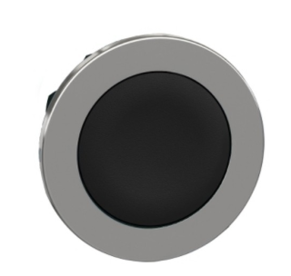 Flush mounted push button head, Harmony XB4, metal, black, 30mm, spring return, unmarked main