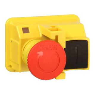 Emergency stop pushbutton,TeSys Deca Fram 2,turn to release,for GV2M*01 enclosures main