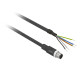 Pre wired connectors XZ, straight male, M12, 4 pins, cable PUR 0.5 m, XZCP1541L05 main