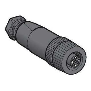 Female, M12, 4 pin, straight connector, cable gland Pg 7, XZCC12FDP40B