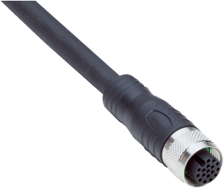 Konektors ar kabeli YF2A2D-020UV2XLEAX, M12, 17-PIN, taisns, mamma, kabelis 2m, IP67, 2114287 Sick main