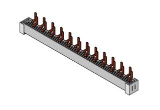 Busbar 2-pole, 12xMCB N+1/1MW, 12MW, BSA90162--, Schrack Technik