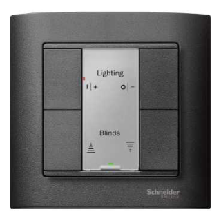 Push-button, 2-gang plus, anthracite, System M, Supply KNX 7.5 mA main