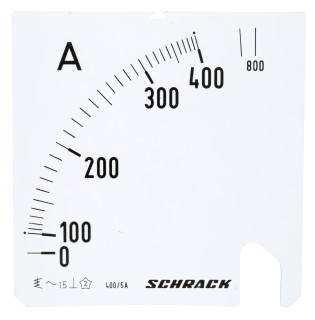 Scale Plate, 96x96mm, 400/800/5A AC, MGS59400-A Schrack Technik