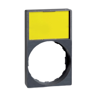 Legend holder, Harmony XB4, 30 x 50mm, for flush, plastic, grey, 8 x 27mm yellow blank legend, unmarked main