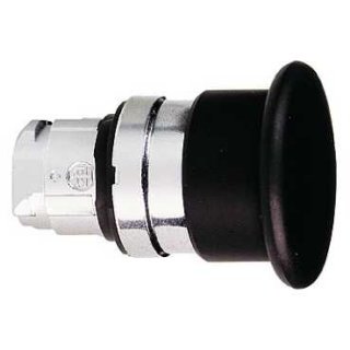 Head for non illuminated pushbutton, Harmony XB4, mushroom 40mm, metal, black, 22mm, spring return main