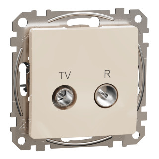 TV/R socket, Sedna Design & Elements, male IEC, female IEC, terminal, 4dB, PRO, beige main