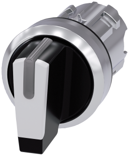 Toggle switch, illuminable, 22 mm, round, metal, high gloss, white, 3SU1052-2BP60-0AA0, Siemens main