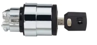 Atslēgas slēdža selektora galva, Harmony XB4, metāls, melns, 22mm, speciālā atslēga, 2 pozīcijas, palieciet savā vietā main