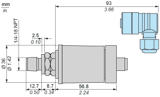 Elektroniskie spiediena sensors,  sensor XMLK, 0...200 PSI, 1/4NPT, 4...20 mA, M12, set of 1, XMLK200P2D23 alt_view_2
