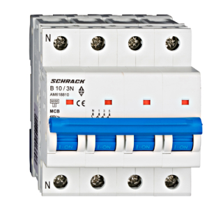 Automātslēdzis (MCB) AMPARO 6kA, B 10A, 3+N, Schrack Teknik, AM618810-- main