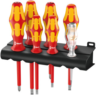160 i/165 i/7 Rack Screwdriver set Kraftform Plus Series 100, single-pole phase tester and rack, 7 pieces, 05006148001 Wera main