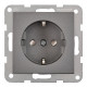 Socket outlet with safety shutter, cage clamps, anthracite, EV111303 Schrack Technik main