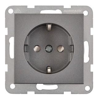 Socket outlet with safety shutter, cage clamps, anthracite, EV111303 Schrack Technik