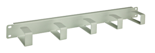 19" Cable management panel, 5 metal rings 80x40mm,1U,RAL7035