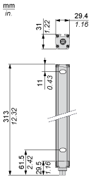 Safety light curtain type 4, XUSL For hand protection, Std sensing range, Hp = 260 mm, R=30 mm, XUSL4E30H026N alt_view_2
