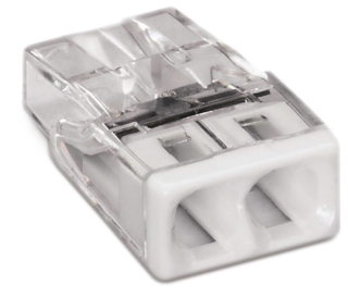 splicing connector, 2 contacts, 0,5...2,5 mm2, 450V/24A, for monolithic conductors, 2273-202 Wago main