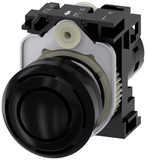 Acoustic signal device, 22 mm, round, plastic, black, continuous tone 2.4 kHz..., 3SU1200-6KC10-1AA0, Siemens main
