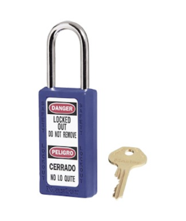411MKLTBLU | Zenex Padlock - Keyed different and Master Keyed (Master Key to order separately) - Key retaining main