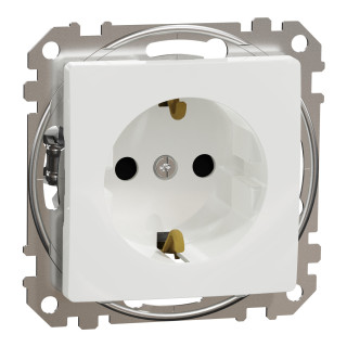 Socket-outlet, Sedna Design & Elements, 16A, 250V, side earth, with shutter, white