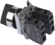 Selector switch, Harmony XB4, metal, black, 22mm, 2 positions, stay put, 1NO+1NC alt_view_3