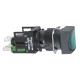 Complete illuminated push button, Harmony XB6, green square flush, 16mm, spring return, 1NO + 1NC,  12...24V main