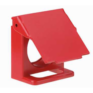 Padlockable flap, Harmony XB4, for 22mm flush push button, metal, red main