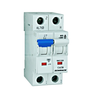 Circuit breaker (MCB) C, 6A, 1+N, 4.5KA, Schrack Teknik, BM417606-- main