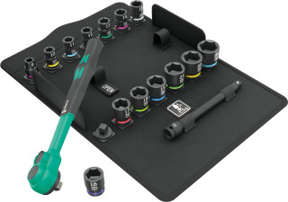8100 SB 12 Zyklop Comfort Ratchet set, reversing lever, 3/8" drive, metric, 16 pieces, 05005530001 Wera main