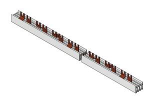 Fork Busbar for Aux. 4-p., L1/N/AUX/L2/N/AUX/L3, 10mmý,1m, BSB00126 Schrack Technik