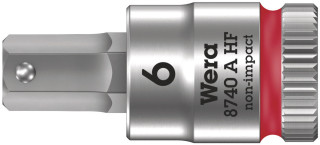 8740 A HF Zyklop bit socket with holding function, 1/4" drive, 6 x 28 mm, 05003337001 Wera main