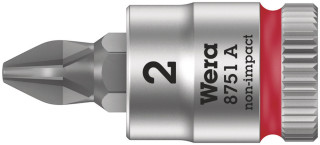 8751 A Phillips Zyklop bit socket, 1/4" drive, PH 2 x 28 mm, 05003351001 Wera main