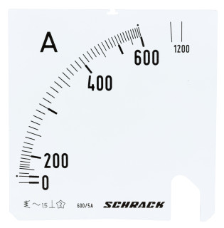 Scale Plate, 96x96mm, 600/1200/5A AC, MGS59600-A Schrack Technik
