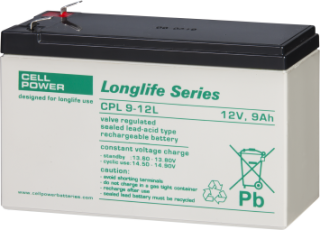 Аккумулятор CPL 9-12L Cellpower 12 В, 9 Ач, 151x65x102 мм main
